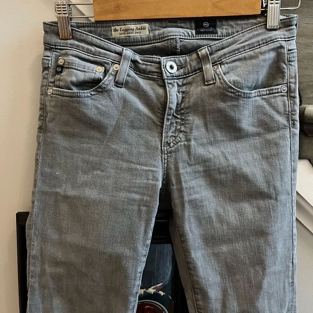 AG Adriano Goldschmeid Gray The Legging Ankle Super Skinny Jeans sz 26R